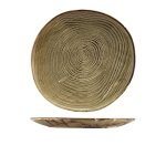 GENWARE TERRA PORCELAIN SMOKE GREY ORGANIC PLATE 11.2"