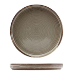 TERRA PORCELAIN GREY LOW PRESENTATION PLATE 21CM