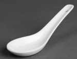 OLYMPIA CERAMIC CHINESE RICE SPOON WHITE 5" X24