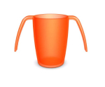 ORNAMIN TRANS ORANGE 2 HANDLED BEAKER