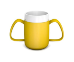 ORNAMIN YELLOW 2 XXL HANDLED MUG INTERAL CONE