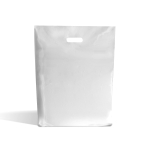 PLASTIC CARRIER BAG PUNCH OUT HANDLE WHITE  15x18x3"