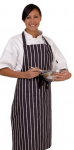 BRIGADE BIB APRON BUTCHERS STRIPE NAVY & WHITE 71X91.5CM