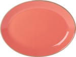 DPS PORCELITE SEASONS CORAL OVAL PLATE 11.8"