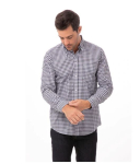 MENS GINGHAM OXFORD SHIRT L/S NAVY WHITE CHECK 2XL