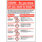 600X420MM COSHH WALLCHART RIGID " DO YOU KNOW?"
