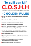 COSHH 10 GOLDEN RULES SIGN 297X210MM RIGID