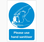 PLEASE USE HAND SANITISER PROVIDED VYNIL STICKER A5