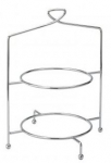 UTOPIA CHROME PLATED SAVOY 2-TIER CAKE PLATE STAND 13"