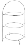 UTOPIA CHROME PLATED 3-TIER CAKE PLATE STAND 17"