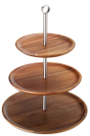 UTOPIA ACACIA WOOD 3 TIER SHARING PLATTER 12"