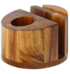 UTOPIA ACACIA WOOD MENU, NAPKIN & CUTLERY HOLDER 5"