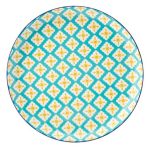 UTOPIA CADIZ VITRIFIED PORCELAIN BLUE/YELLOW PLATE 10.6"