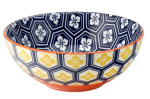 UTOPIA CADIZ VITRIFIED PORCELAIN BLUE/ORANGE BOWL 6.3"