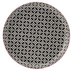 UTOPIA CADIZ VITRIFIED PORCELAIN RED/BLACK PLATE 10.6"