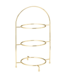 UTOPIA GOLD 3 TIER CAKE PLATE STAND 16.5" (42CM)