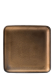 UTOPIA VITRIFIED PORCELAIN FONDANT GOLD SQUARE PLATE 8"