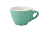 UTOPIA SUPER VITRIFIED PORCELAIN BARISTA GREEN FLAT WHITE CUP 5.5OZ