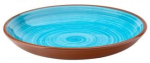 UTOPIA SUPERIOR TERRACOTTA SALSA SKY BLUE COUPE BOWL 9.5"