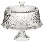 UTOPIA GLASS VINTAGE CAKE DOME & STAND 12"