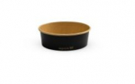 VEGWARE 500ML ROUND BLACK DELI CONTAINER BLACK/KRAFT