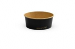 VEGWARE 750ML ROUND BLACK DELI CONTAINER BLACK/KRAFT