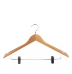 ASLOTEL NATURAL WOODEN HANGER WITH SKIRT CLIP