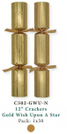 12" GOLD WISH UPON A STAR CHRISTMAS CRACKER