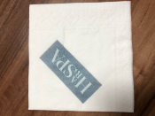 24CM 2PLY WHITE NAPKIN *PRINTED* HAR SPA