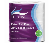 PRISTINE ECO 2PLY TOILET ROLL 4PK X 320SHEET X 36 ROLLS