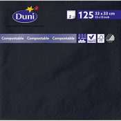 DUNI NAPKIN 33CM 2PLY BLACK X2000
