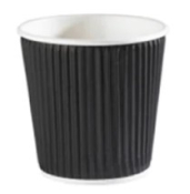 4OZ BLACK  RIPPLE WRAP PAPER COFFEE CUP X1000