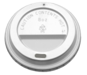 8OZ DOMED SIP THROUGH LID WHITE