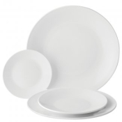 UTOPIA ANTON BLACK FINE CHINA WHITE COUPE PLATE 8.3inch