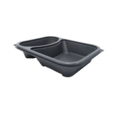 HOT DELI DELUXE MICROWAVEABLE 2 COMPARTMENT GREY BASE 70/30 SPLIT