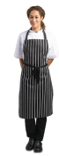 BLACK WHITE STRIPE BIB APRON NO POCKET