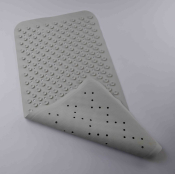 WHITE RUBBER BATH MAT 38cm X 78cm