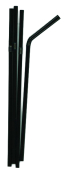 BLACK BIODEGRADABLE FLEX STRAW 6MM BORE, 8inch LENGTH
