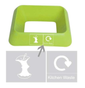 KITCHEN WASTE RECYCLING LOGO FOR BIN