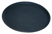 BLACK TRAY 16inch ROUND NON-SLIP 40.5CM