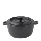 CAST IRON BLACK ROUND CASSEROL 5.5inch 20OZ X6 MH0013