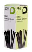 DISPLAST BLACK FLEXI STRAWS 5MM BORE