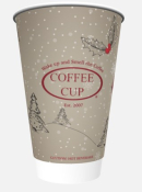 16OZ DOUBLE WALL *COFFEE CUP* WAKE UP AND SMELL THE COFFEE