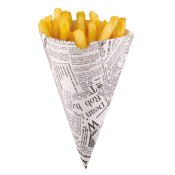 NEWSPRINT PRINT PAPER CHIP CONE 183mm x 151mm
