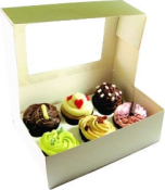 SIX CUPCAKE BOX WITH INSERTS 242 X 166 X 76MM