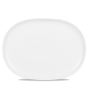 CHURCHILL ALCHEMY FINE CHINA WHITE MOONSTONE OVAL PLATE 14X10.4inch