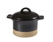 CHURCHILL ART DE CUISINE IGNEOUS BLACK COCOTTE WITH LID 12.3OZ