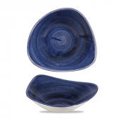 CHURCHILL SUPER VITRIFIED STONECAST PATINA COBALT BLUE TRIANGULAR BOWL 21.1OZ