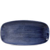 CHURCHILL SUPER VITRIFIED STONECAST PATINA COBALT BLUE OBLONG PLATE 11.7X6inch