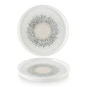 FUSION AGATE GREY CHEFS' WALLED PLATE 26CM